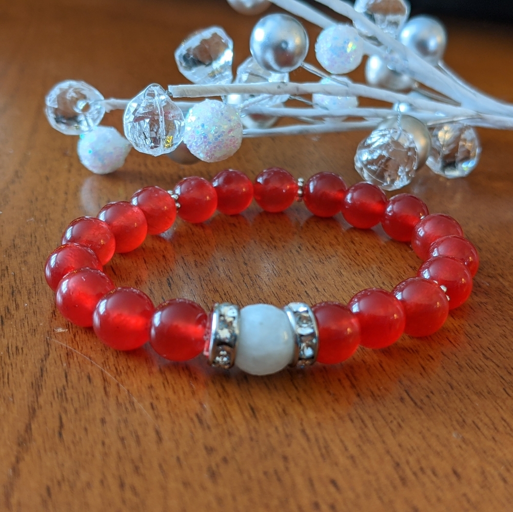 Red Ruby & Moonstone Bracelet